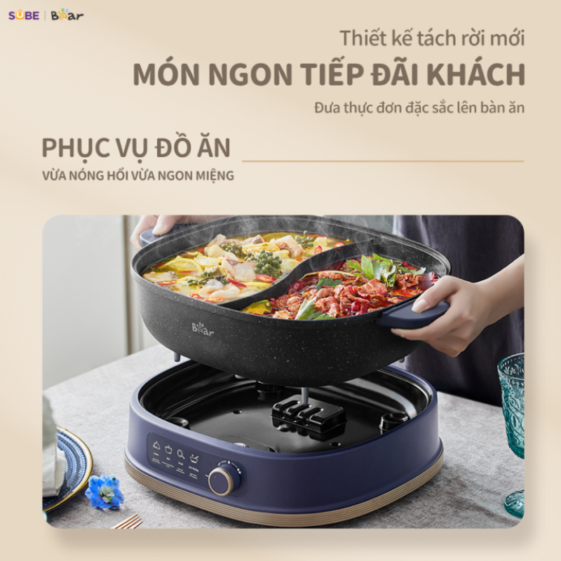 [SALE 20/10] Nồi lẩu 2 ngăn Bear 6L SB-NL60U